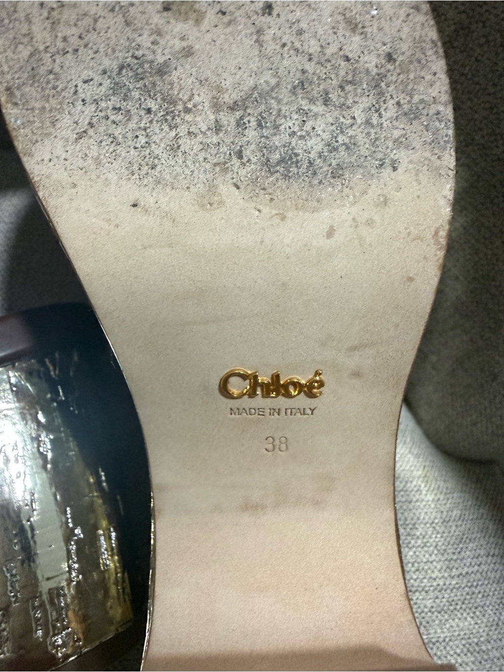 Chloe Dark Brown Leather Open-Toe Slide Mules - Picture 5 of 5